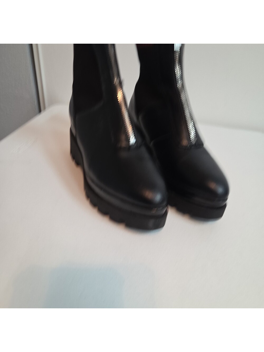 women's blackDKNY platform sock boots size 9.5M